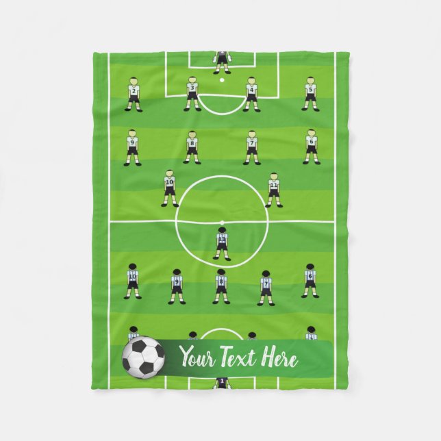 Couverture Polaire Champ de football et équipe (Devant)