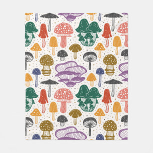 Couverture Polaire Champignons forestiers. Motif, texture, sac
