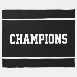 Couverture Polaire CHAMPIONS Amusant Sportif Rayures Blanches Sur Fon