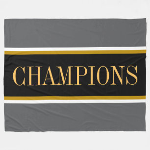 Couverture Polaire CHAMPIONS Gris Athlétique Gras Noir Blanc Rayures