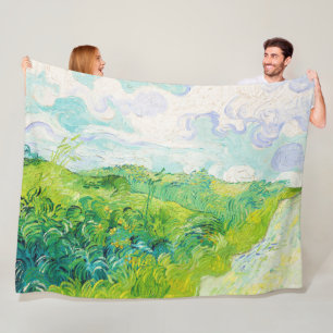 Couverture Polaire Champs de blé vert, Van Gogh