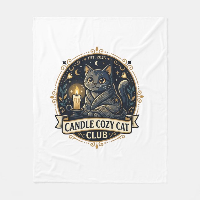 Couverture Polaire Chandelle Cosy Cat Cat Papa Idée Cadeau - Chandell (Devant)