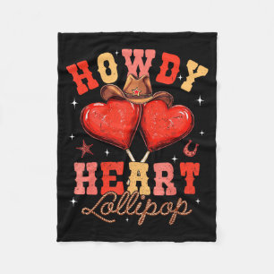 Couverture Polaire Chapeau de Cowboy Cœur Lollipop Howdy Saint-Valent