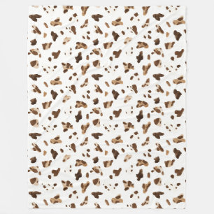 Couverture Polaire Chapeau de cowgirl marron blanc rose à nœud
