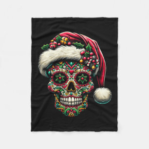 Couverture Polaire Chapeau de Noël pour hommes Crâne de Sucre Santa J