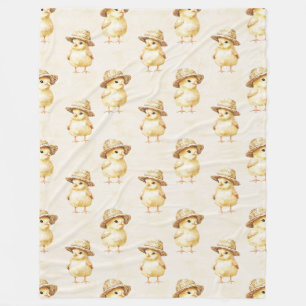 Couverture Polaire Chapeau de poulet jaune 