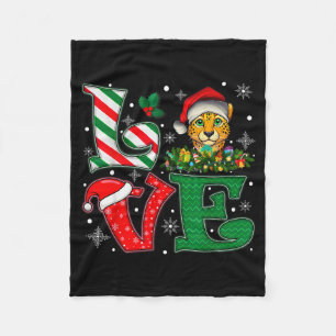 Couverture Polaire Chapeau de Santa Amour Guépard Animal Noël Hommes