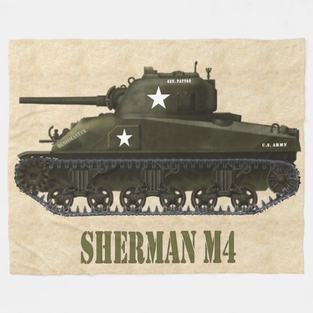 COUVERTURE POLAIRE CHAR DE COMBAT AMÉRICAIN DE 2ÈME GUERRE MONDIALE (Devant (Horizontal))