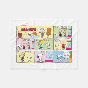 Couverture Polaire Charlie Brown, Snoopy & Sally   Crème glacée
