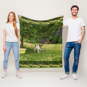 Couverture Polaire Charlie The Fox Terrier Jouer Temps, Fleece Blanke