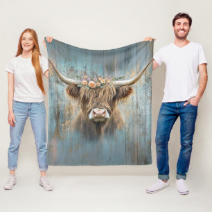 Couverture Polaire Charmante Corne longue de vache des Hautes-Terres