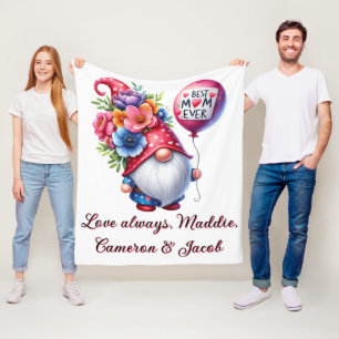 Couverture Polaire Charming Mère's Day Gnome Personnalisé Best Mom