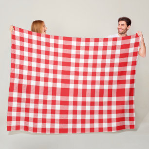 Couverture Polaire Charming Red En vichy Check Motif