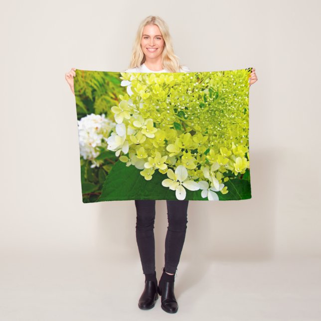 Couverture Polaire Chartreuse Vert, Limelight Hydrangea, (En situation)