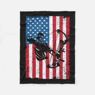 Couverture Polaire Chasse Archer Drapeau américain Bowhunter Bowhunte