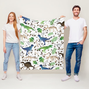 Couverture Polaire Chasse aux dinosaures ! Dinosaures en safari pour