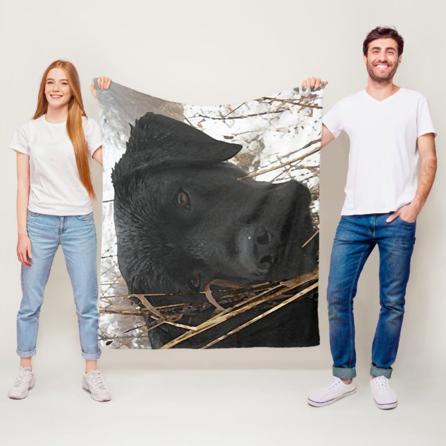 Couverture Polaire Chasse de fin de saison - Black Lab - Labrador (En situation)