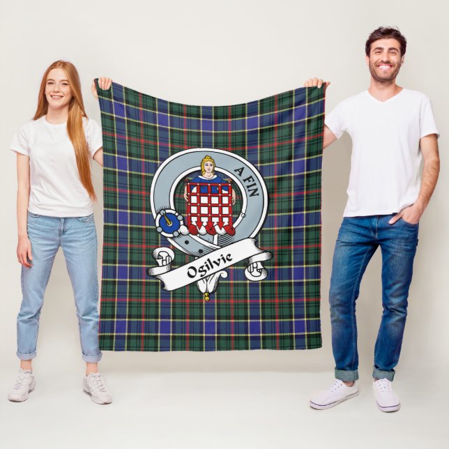 Couverture Polaire Chasse Ogilvie Moderne Clan Badge Tartan Plaid (En situation)