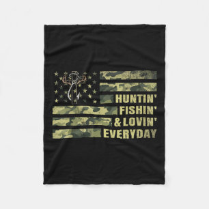 Couverture Polaire Chasse Pêche Aimer Chaque Jour Camo American Fla