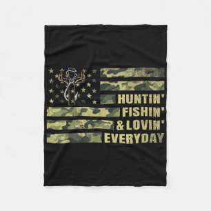 Couverture Polaire Chasse Pêche Amour Quotidien Camo Drapeau Américai