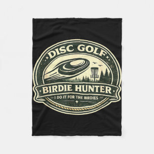 Couverture Polaire Chasseur de birdie de disc golf rétro forêt extéri