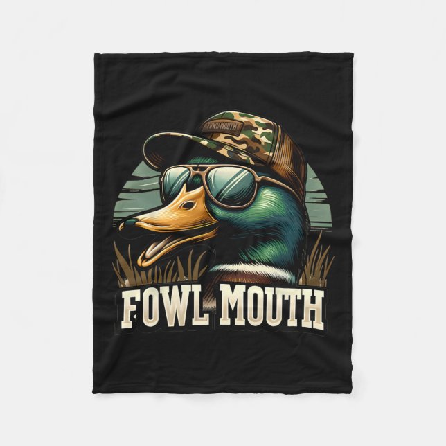 Couverture Polaire Chasseur de canard drôle Chemise Fowl Bouche Chass (Devant)