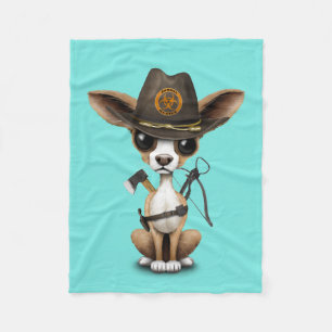 Couverture Polaire Chasseur mignon de zombi de chiot de chiwawa
