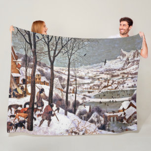 Couverture Polaire Chasseurs dans la neige, Pieter Bruegel l'Ancien