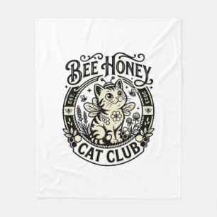 Couverture Polaire Chat abeille miel drôle Graphique - Club Chat abei