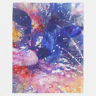 Couverture Polaire Chat Abstrait cosmique Dreamscape