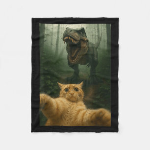Couverture Polaire Chat amusant Selfie Dinosaure mème Animaux Lover G