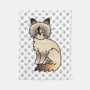 Couverture Polaire Chat Birman écaille de tortue / Ragdoll mignon & p