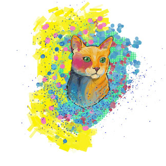 Couverture Polaire chat coloré