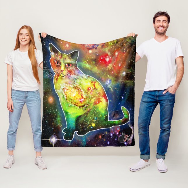 Couverture Polaire Chat cosmique Omicron (En situation)