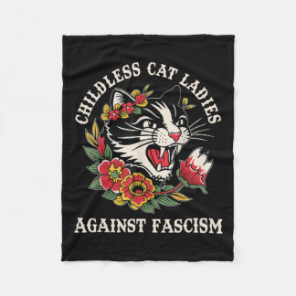 Couverture Polaire Chat Dames Contre Le Fascisme Drôle Chat Feministe