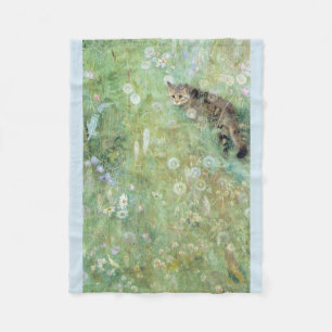 Couverture Polaire Chat dans le pré d'été, Bruno Liljefors