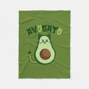 Couverture Polaire Chat d'Avogato Cat Avocado mignon et amusant Agu