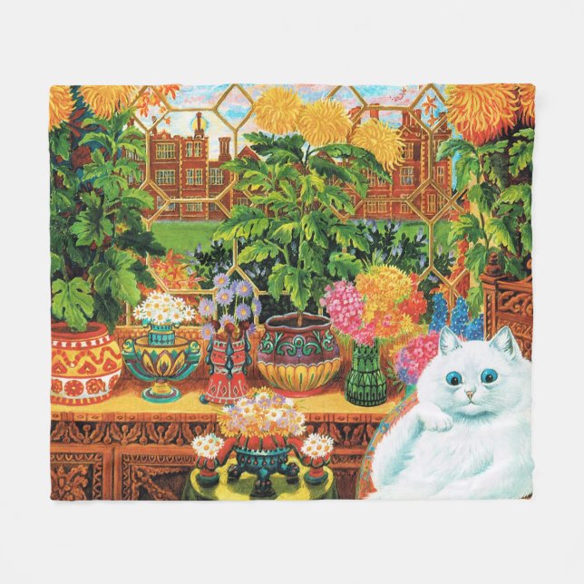 Couverture Polaire Chat de botaniste, Louis Wain (Devant (Horizontal))