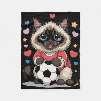 Couverture Polaire Chat de foot Kawaii Juste Fille Qui Aime Birman Wi