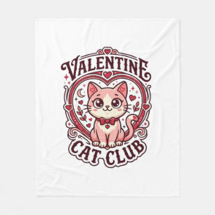 Couverture Polaire Chat de la Saint-Valentin Dessin drôle pour amateu