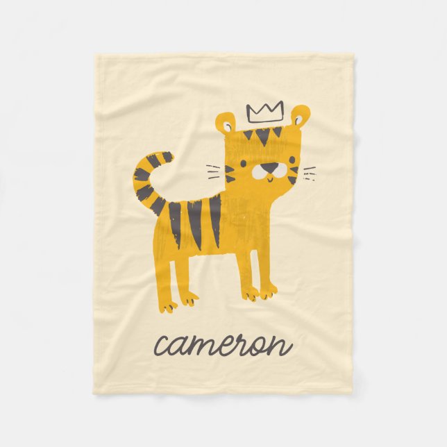 Couverture Polaire Chat de tigre sauvage (Devant)