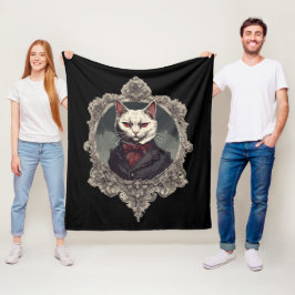 Couverture Polaire Chat d'Halloween, chat Vampire