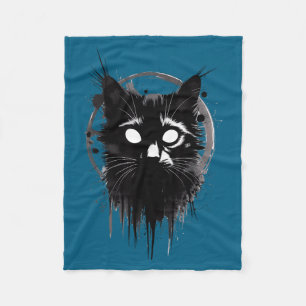 Couverture Polaire Chat goth mignon effrayant horreur croquis kitty A