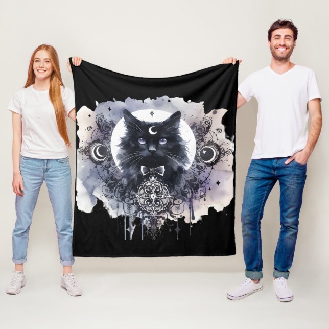 Couverture Polaire Chat gothique (En situation)
