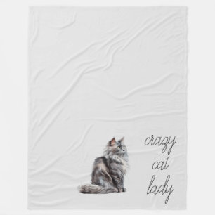 Couverture Polaire Chat gris