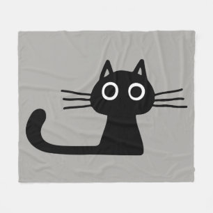 Couverture Polaire Chat Kitty Noir mignon   Whimsical chaud