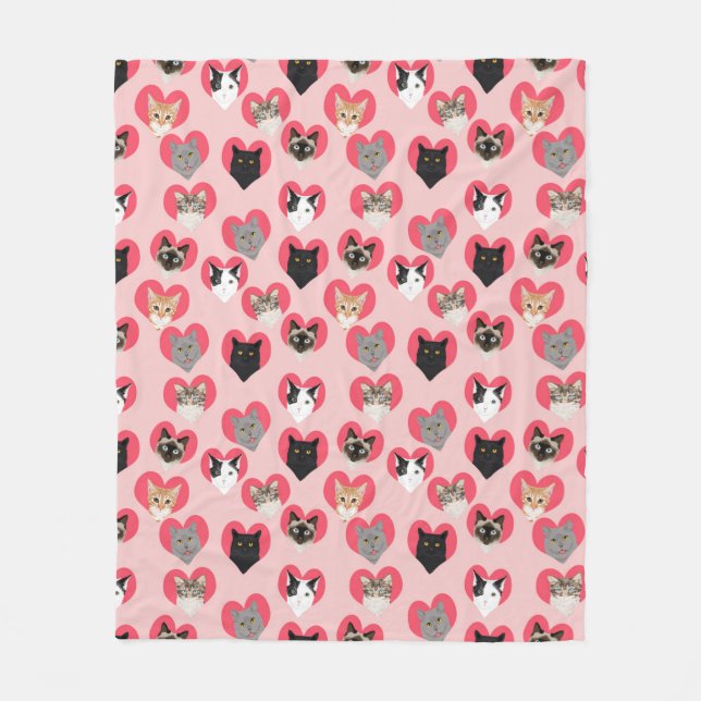 Couverture Polaire Chat Love Girls (Devant)