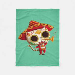 Couverture Polaire Chat mignon de mariachi mexicain d'EL