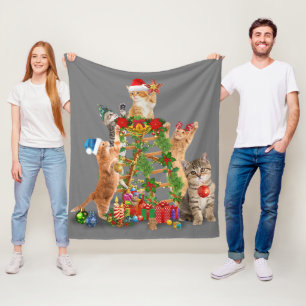 Couverture Polaire Chat Noël Arbre Vilaire Noël Chat Maman Chat Papa