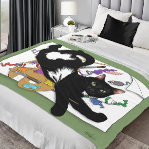 Couverture Polaire Chat noir de l'artiste